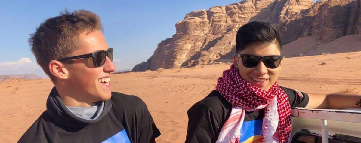 Wadi Rum two students in desert